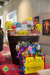 Gift baskets at End of Year Luau