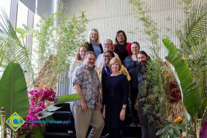 Classified staff with JoAnna Schilling at End of Year Luau