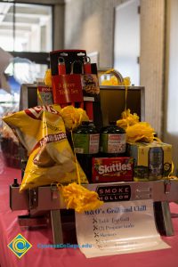 Gift baskets at End of Year Luau