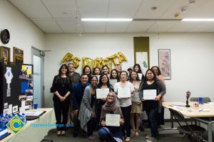 Psi Beta Members of a graduating Psychology class pose with President JoAnna Schilling.