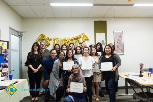 Psi Beta Members of a graduating Psychology class pose with President JoAnna Schilling.