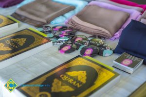 Items on a table for Muslim & Native American Awareness Days.