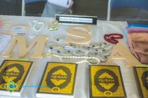 Items on the Muslim Student Association table on campus.