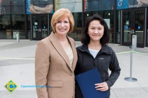 President, JoAnna Schilling with a Foundation Scholarship Award recipient.