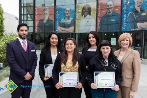 President, JoAnna Schilling with Foundation Scholarship Award recipients.