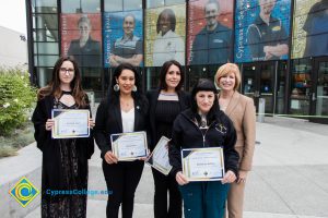 President, JoAnna Schilling with Foundation Scholarship Award recipients.