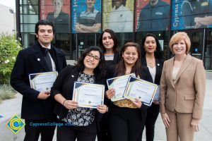 President, JoAnna Schilling with Foundation Scholarship Award recipients.