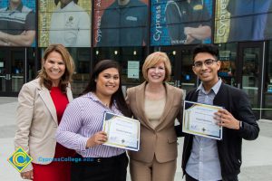 President, JoAnna Schilling with Foundation Scholarship Award recipients.