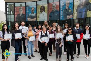 President, JoAnna Schilling with Foundation Scholarship Award recipients.