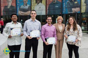 President, JoAnna Schilling with Foundation Scholarship Award recipients.