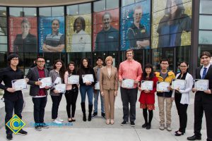 President, JoAnna Schilling with Foundation Scholarship Award recipients.