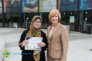 President, JoAnna Schilling with Foundation Scholarship Award recipient.