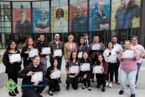 President, JoAnna Schilling with Foundation Scholarship Award recipients.