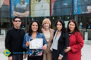 President, JoAnna Schilling with Foundation Scholarship Award recipients.