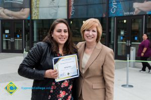 President, JoAnna Schilling with Foundation Scholarship Award recipient Ashley Ross.