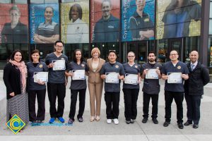 President, JoAnna Schilling with Foundation Scholarship Award recipients.