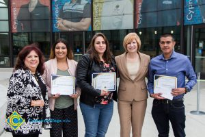 President, JoAnna Schilling and Dr. Mosqueda- Ponce with Foundation Scholarship Award recipients.