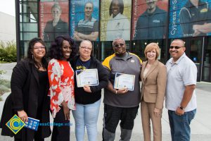 President, JoAnna Schilling and Regina Rhymes with Foundation Scholarship Award recipients.