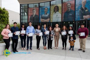 President, JoAnna Schilling and Dr. Mosqueda-Ponce with Foundation Scholarship Award recipients.