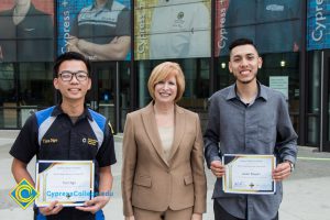 President, JoAnna Schilling with Foundation Scholarship Award recipients.