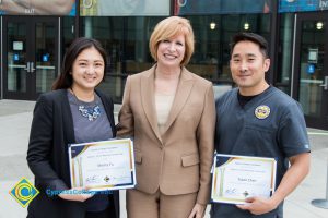 President, JoAnna Schilling with Foundation Scholarship Award recipients.