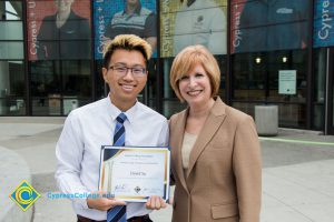 President, JoAnna Schilling with Foundation Scholarship Award recipient.