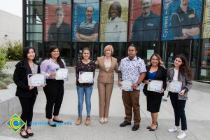 President, JoAnna Schilling with Foundation Scholarship Award recipients.