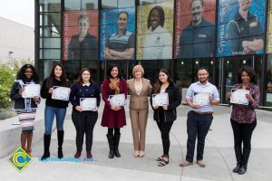 President, JoAnna Schilling with Foundation Scholarship Award recipients.