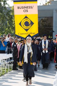 Graduates in the Business/CIS Division in the commencement processional.