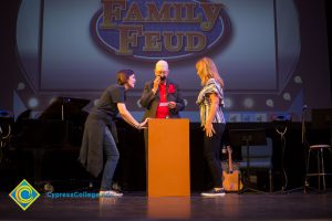 Staff playing Family Feud at Fall Opening Day.