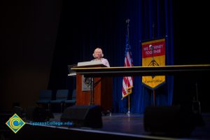 Speaker at Fall Opening Day.