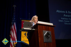 Kathleen Reiland speaking during Fall Opening Day