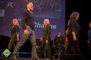 Staff on stage during Fall Opening Day