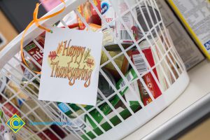 Basket of food.