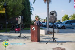 President, Dr. JoAnna Schilling speaking at 9/11 event.