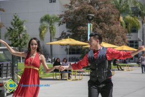 Dancers on campus.
