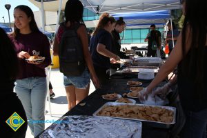 Food table at Cypress College Fiesta.