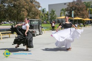 Folklorico dancers on campus.