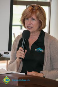 President, JoAnna Schilling speaking at the Foundation 2018 Golf Classic.
