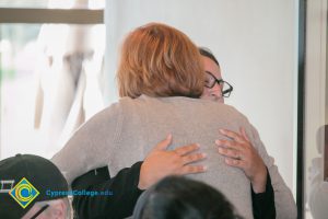 President, JoAnna Schilling hugging a guest at the Foundation 2018 Golf Classic.