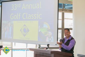 Foundation 2018 Golf Classic speaker.