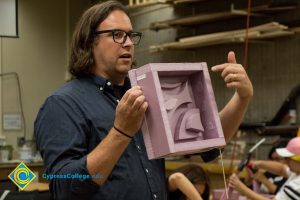 Ed Giardina in his Three-Dimensional Design class.