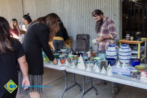 Cup and bowl sale booth.