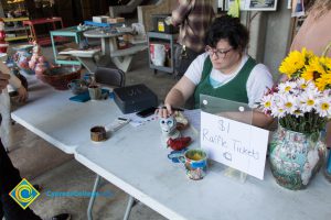 Cup and bowl sale booth.