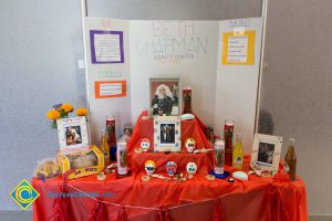 Dia de Los Muertos ofrenda table display.