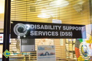 Disability Support Services (DSS) sign on window