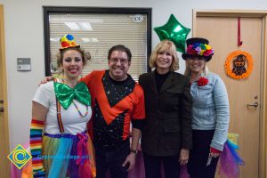 JoAnna Schilling, Celeste Phelps, James Carrocino and DSS Staff in Halloween costume.