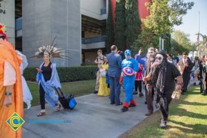 Halloween parade on campus