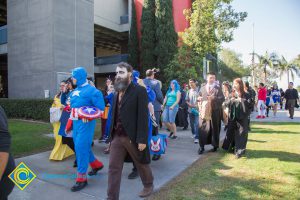 Halloween parade on campus.