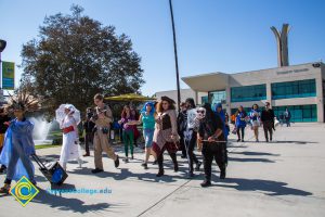 Halloween parade on campus.